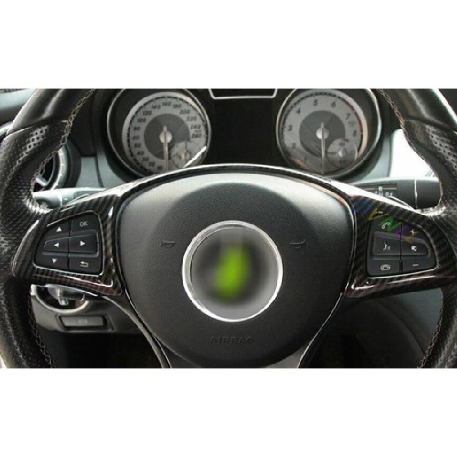 Front Steering Wheel Frame Cover Trim For Benz GLA CLA 2013-19 ABS Carbon Fiber
