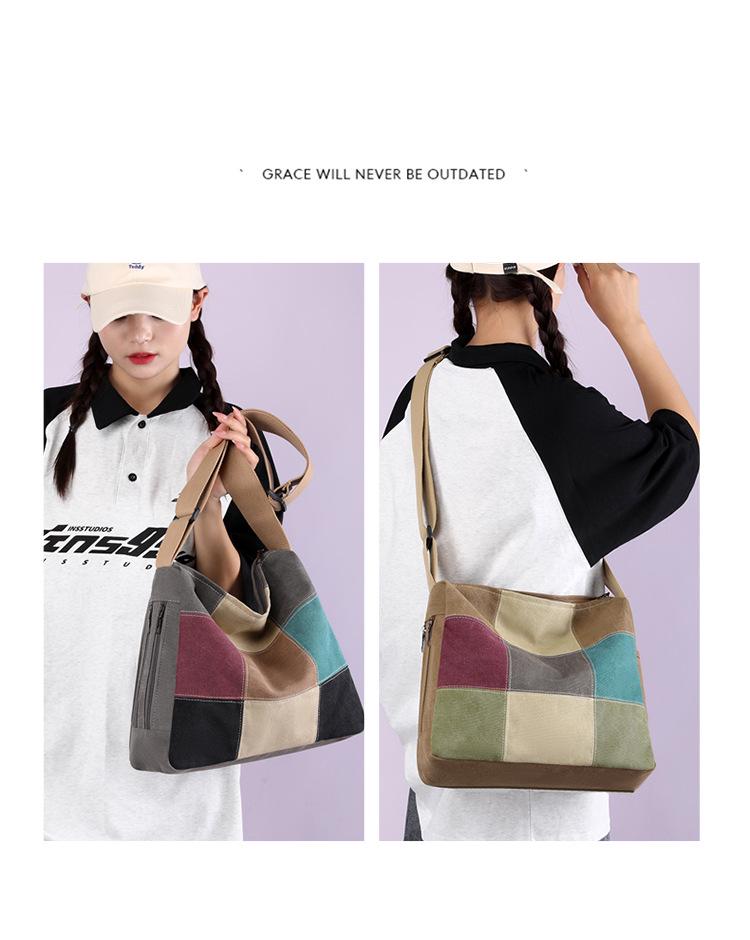 2025 Trendy Women's Large Capacity Korean Style Canvas Shoulder Bag