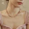 Special-Shaped Irregular Strawberry Crystal Beaded Necklace Light Luxury Niche Natural Stone Collarbone Chain New Chinese Pink Neck Chain