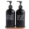 Dishwashing Soap Dispenser with Plastic Pump, Reusable Liquid Soap Shampoo Shower Gel Bottle Pressure Bathroom Decoration 500ml