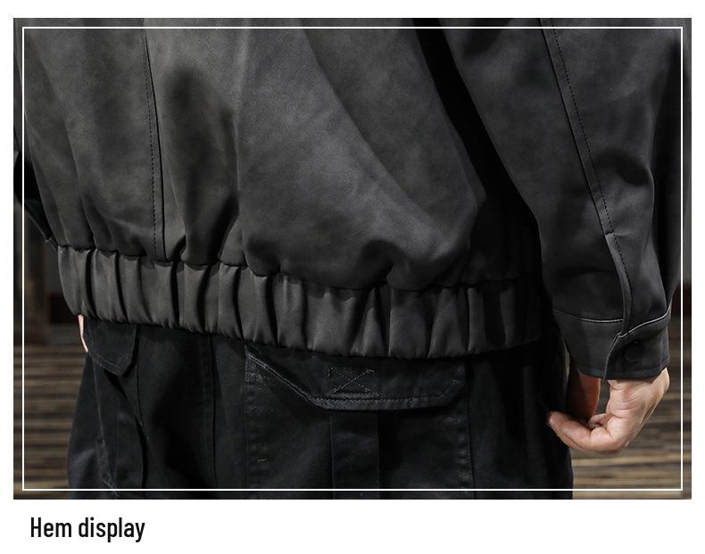 Men's High-End Retro Leather Motorcycle Jacket - American Style, Casual PU Outerwear