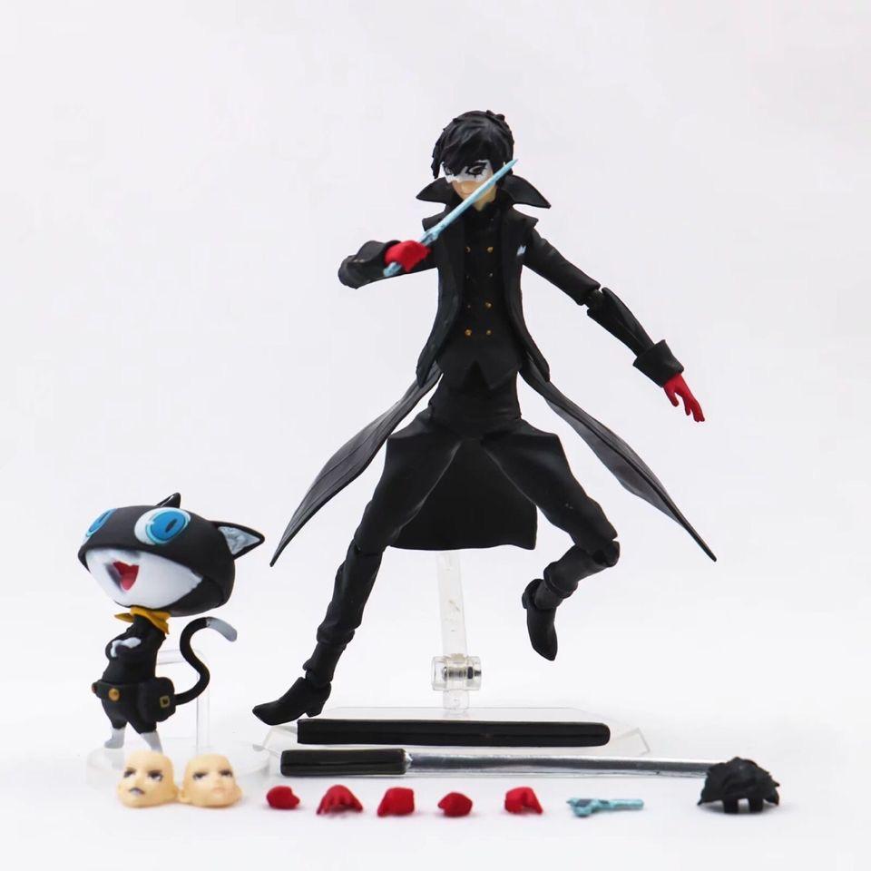 Interesting Toys Boys Persona5 Amamiya Ren Morgana Figma 363 Anime Action Figure Model Room Ornament Toys Children Birthday Gift