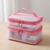 Transparent Mesh Travel Cosmetic Bag Storage 2/3 Layer Toiletry Bag Large Capacity Makeup Organizer Bag Gym Swimming