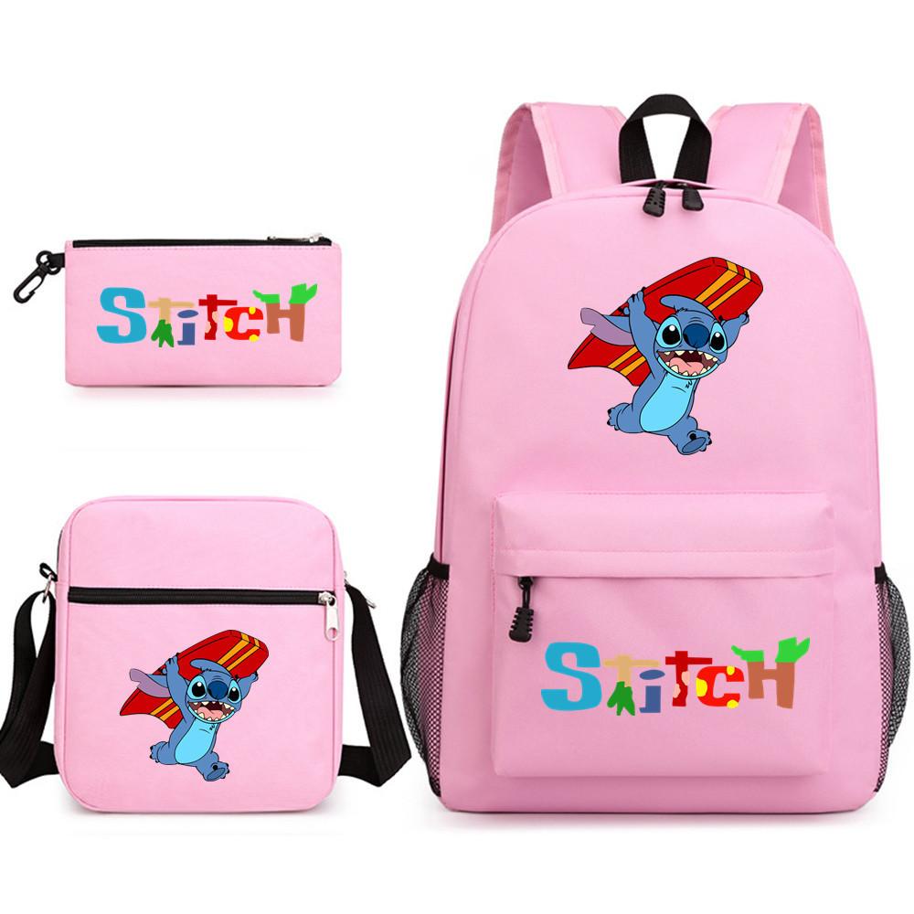 Interstellar Baby Stitch Three-Piece School Bag Cartoon Peripheral Printed Polyester Backpack Student School Bag Leisure Bag
