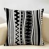 Vintage Geometric Stripes Pattern Cushion Cover Natural Linen Organic Fabric Printing Breathable Perfect For Home Decor