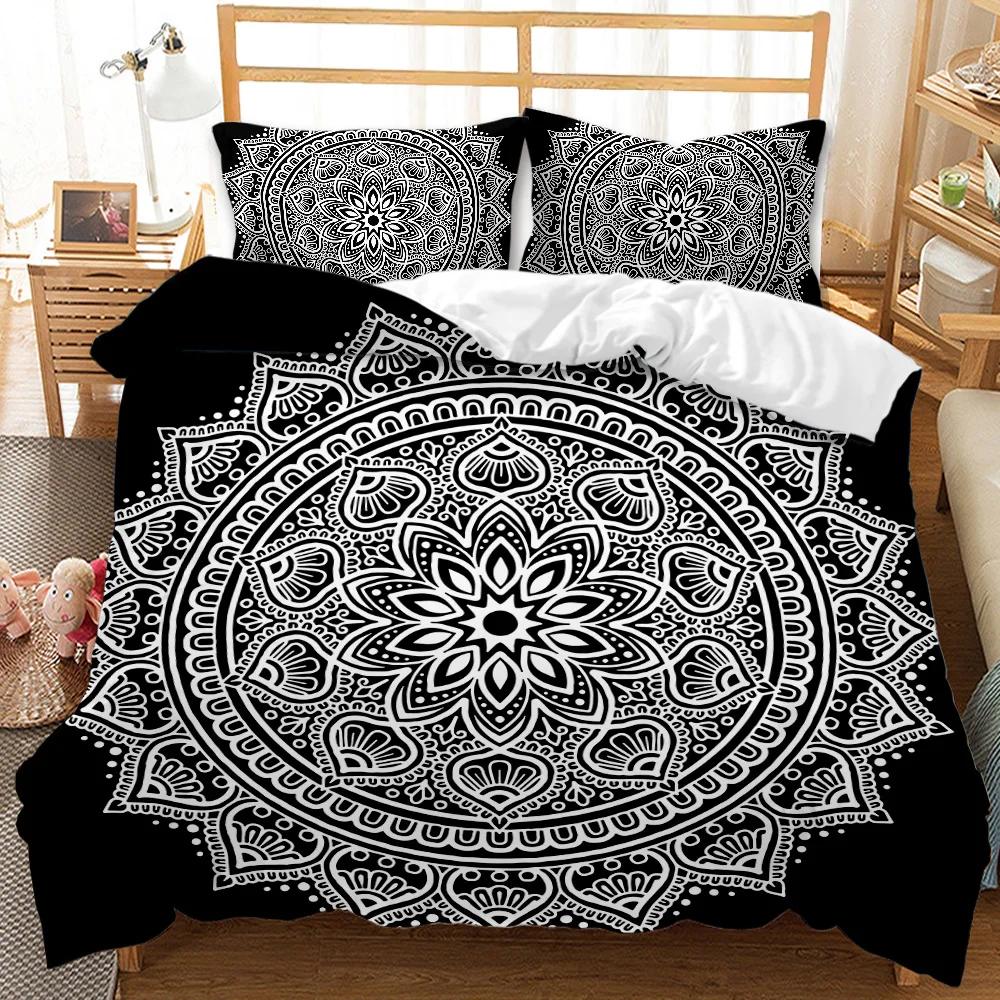 Mandala Duvet Cover Set Elephant Boho Chic Hippie Twin Bedding Mandala Polyester Comforter Cover Adults Double Queen King Size