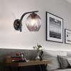 Color Modern Sconce Wall Lamp Glass Lampshade Loft Decorative Indoor Corridor Led Wall Lights Fixtures E27 Black Gold Blue