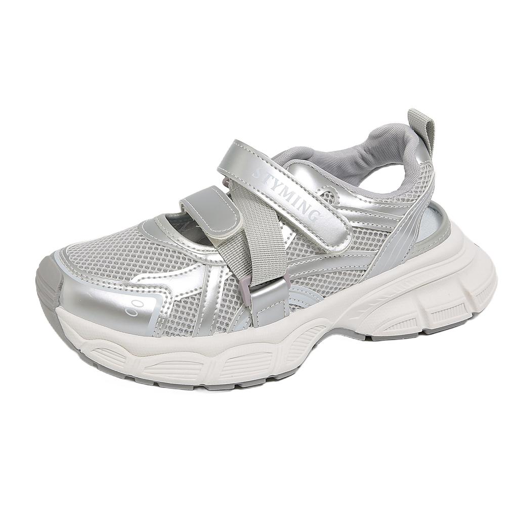 Korean Version of Velcro Dad Shoes Women, Summer Student Sports Running Shoes Casual Shoes Thick Soles Increase