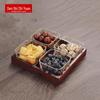 Glazen verdeelde fruit- en snackschotel