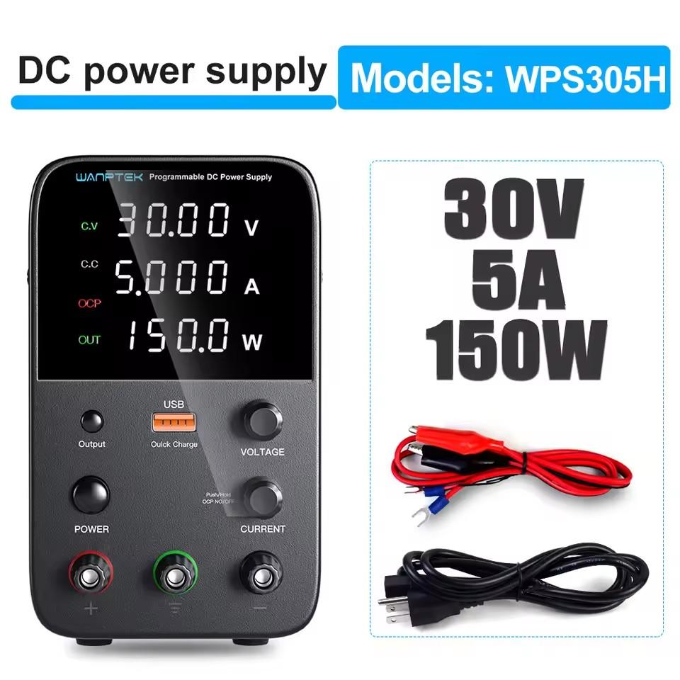 Wanptek Programmable DC Power Supply WPS3010H 30V 10A Voltage Current RegulatorLaboratory Maintenance Workbench  AC 220V 110V