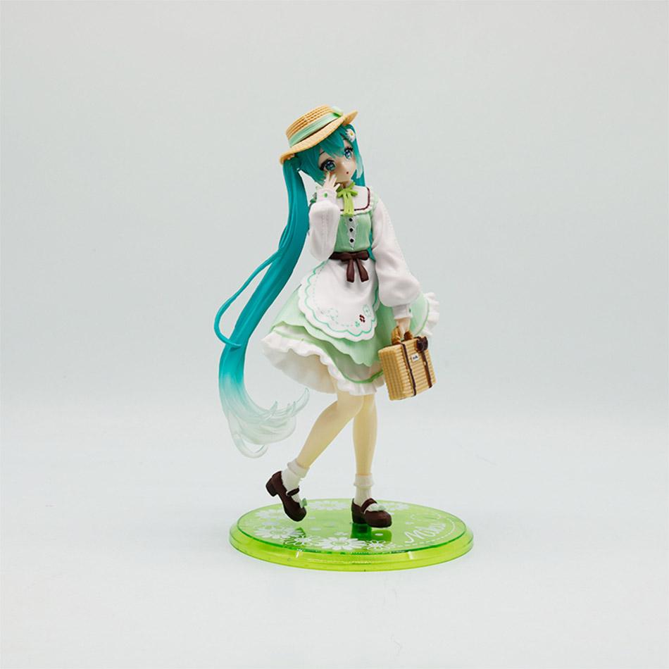 In Stock Hatsune Miku Pastoral Style Clover Articulated Action Figure Beautiful Girl Model Ornament Collectible Grade Toy Gift