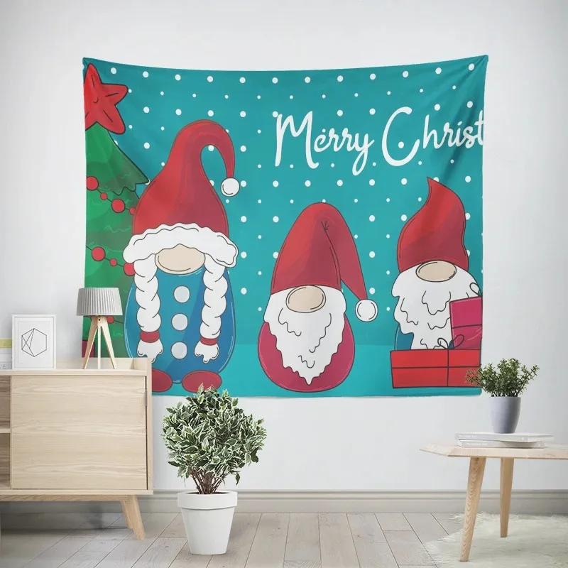 Christmas New Year Snowman Pattern Tapestry Living Room Sofa Home Decor Christmas Gift