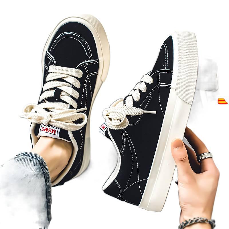 Board shoes summer new black canvas shoes student platform breathable sports and leisure
