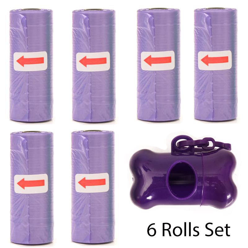 Pet Poop Bags Disposable Dog Waste Bags Bulk Poop Bags with Leash Clip and Bone Bag Dispenser 5 Rolls of 75 Pcs Bags
