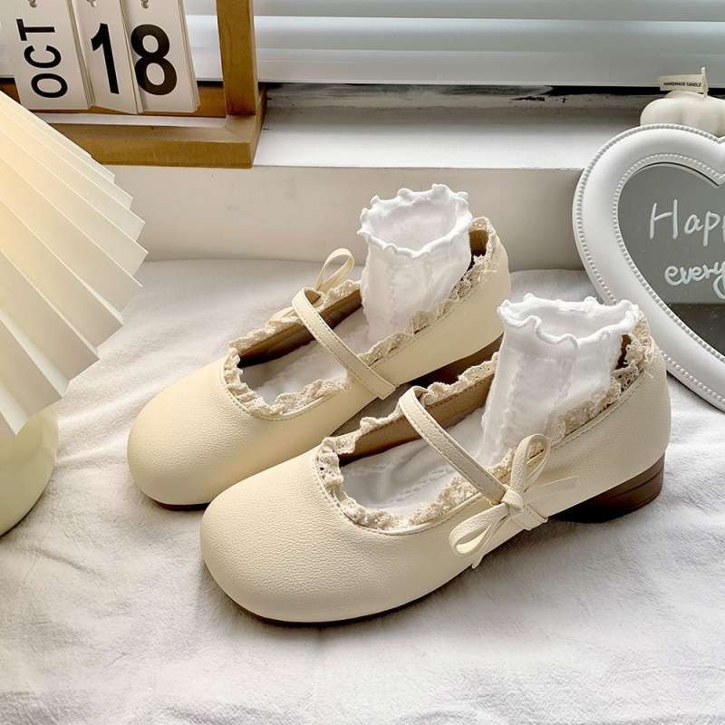 Japanische JK niedliche Schleife runder Kopf Lolita kleine Lederschuhe Damen 2025 Sommer neu mit Rock Mary Jane Schuhe