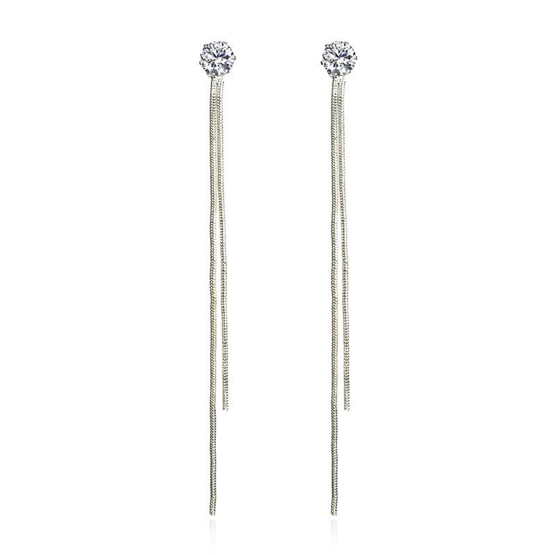 

Сережки з цирконієм One Size срібний