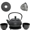 CAST IRON KETTLE 0.8L TEA AND HERB INFUSER 2x CUPS PLATE