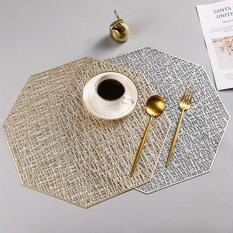 1Pc Placemats Restaurant Hollow PVC Decoration Meal Mat Anti-hot Dining Table Line Mat Steak Plate Pad