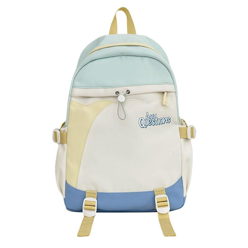 Sac d'école étudiant couleur contrastée Filles Sac à dos de campus Sac à dos pour ordinateur