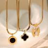 Minimalist Geometric Heart & Butterfly Clavicle Pendant Jewelry