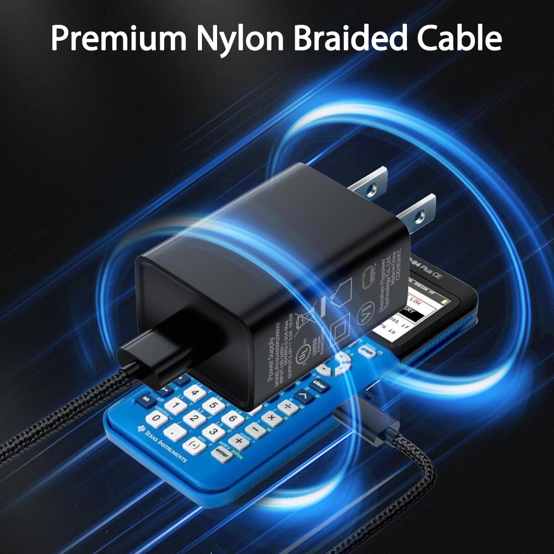 USB-кабель для зарядки для калькуляторов TI-84 Plus CE, TI-84 Plus C Silver Edition, TI-Nspire CX, TI Nspire CX CAS, TI 89,