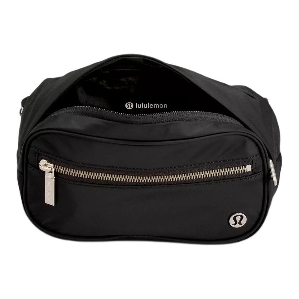 Lululemon 1.8L Wunderlust Metal Logo Zipper Closure Nylon Chest Bag Waist Bag Unisex Bags Black LU9AXES-0001
