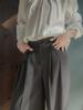 Memua Elbor Pintuck Wide Slacks (Charcoal)