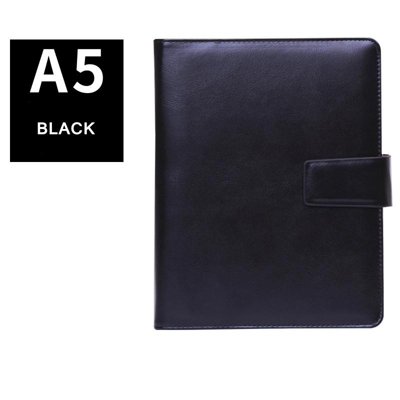 A5 6-Ring Notebook with 100 Sheets PU Leather Spiral Bound College Diary Featuring Phone Holder and Pockets Style Loose-leaf