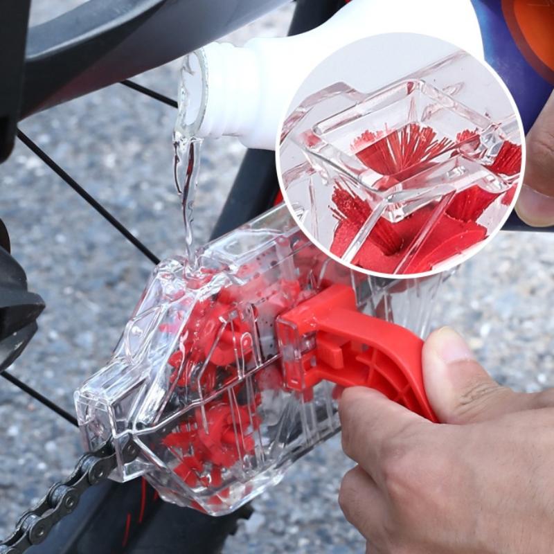 Szybkozamykacz/Montaż Czyścik do Łańcucha Rowerowego Przezroczysty Wizualny Zanurzeniowy Czyścik do Łańcucha Narzędzia do Czyszczenia Roweru Szosowego Sprzęt Jeździecki