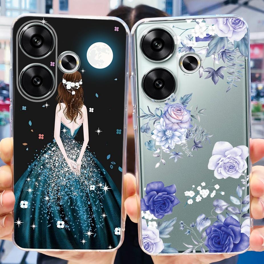 For Xiaomi Redmi Turbo 3 Case Cute Painted Cover Soft Silicone Phone Case For Xiaomi Poco F6 PocoF6 Redmi Turbo3 Back Cover Bags