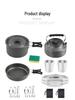 2-3 Person Portable Camping Cookware Set: Foldable Pots and Teapot for Outdoor Picnics