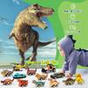 REMOKING Dinosaur Toy Car with Mini Car Educational Toy with Lights and Dinosaur Birthday Gift for Ages and Boys and Girls 13-in-1 Storage, Set,