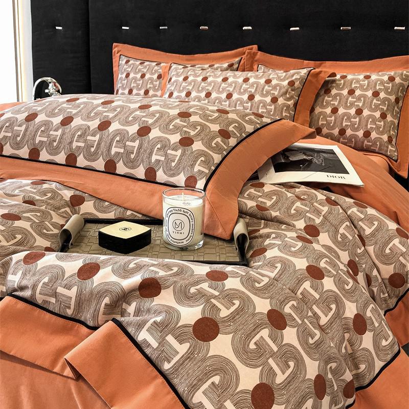 High-End American Style 100% Cotton Flannel Autumn/Winter Bedding Set