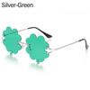 Green Four Leaf Clover Glasses St. Patrick's Day Leprechaun Costume Glasses Irish Shamrock Sunglasses Fashion Rimless Sun Glasse