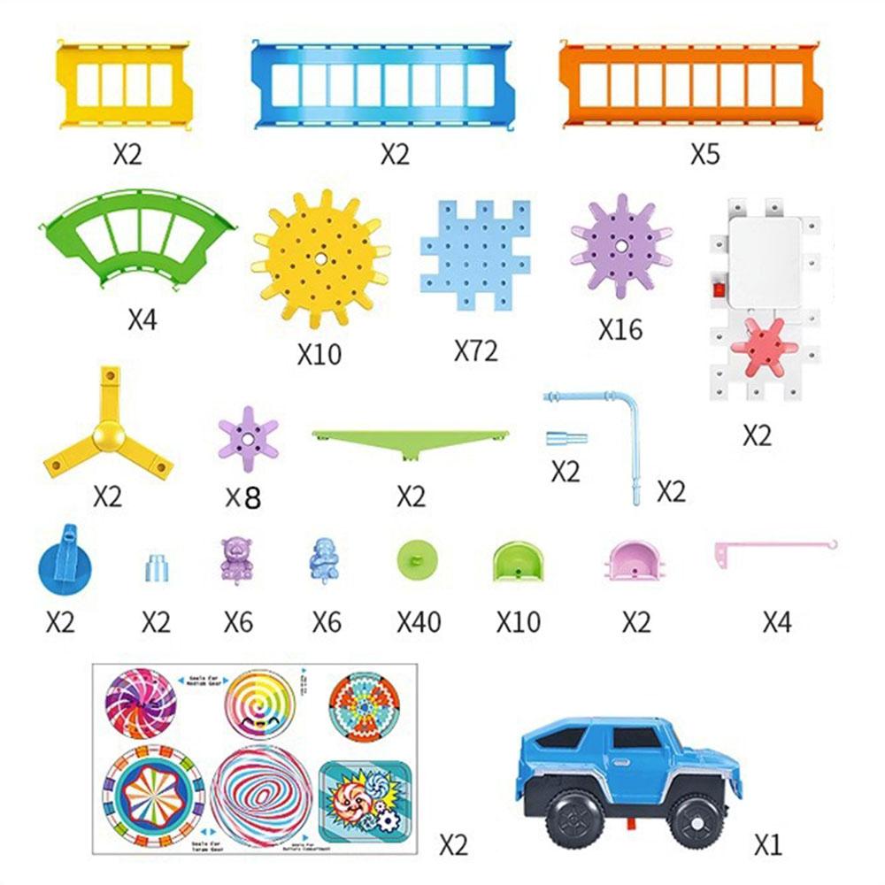 Electric DIY Spinnings Gears Building Blocks Early Educational Puzzle Toy For Boys Girls Kids