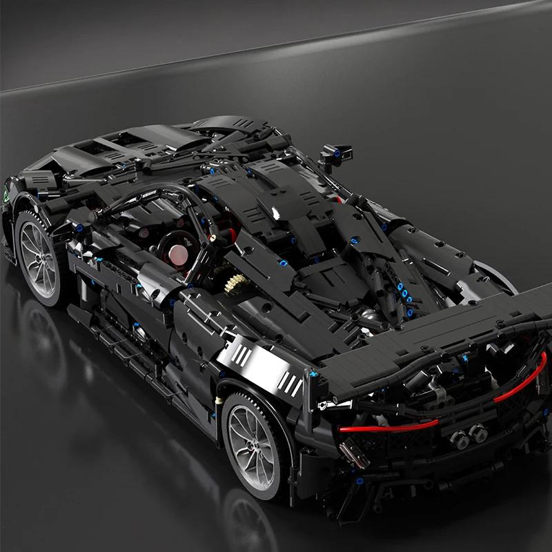 Black McLarens Hypercar Building Blocks Sport Car Construction Bricks Vehicle Toy Gift for Adult