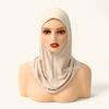 New Design Muslim Women Soild Instant Hijab With Hidden Zipper Middle East Jilbab Adjustable Prayer Hijab Cotton Modal Inner Cap