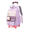 Borsa a carrello per salire le scale per la scuola Zaino per scuola elementare e media con 6 ruote zaino di grande capacità con molte tasche
