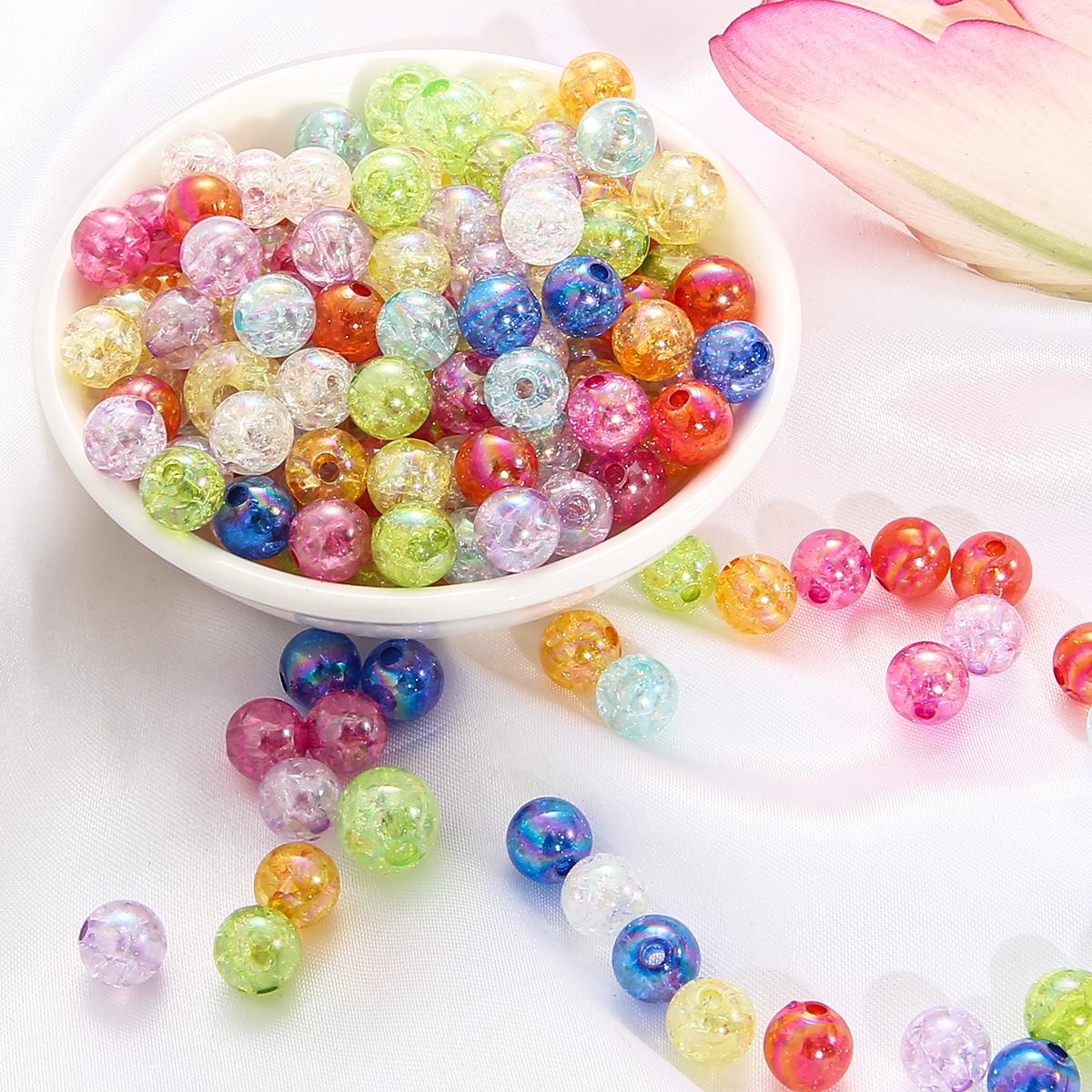 

50 шт. акриловые разноцветные бусины-пузыри для DIY ожерелья, ювелирных аксессуаров 8mm 1.5mm разноцветный