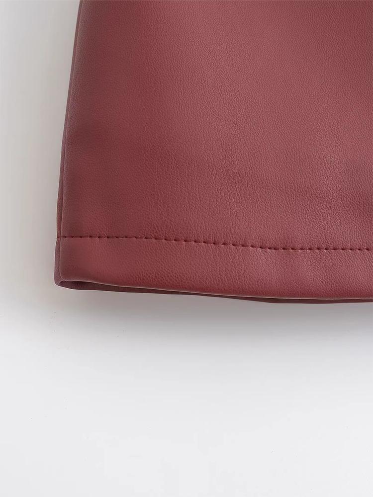 Elegantní korejská módní minisukně z umělé kůže, černé PU sukně pro ženy s vysokým pasem, sukně na zip s kraťasy