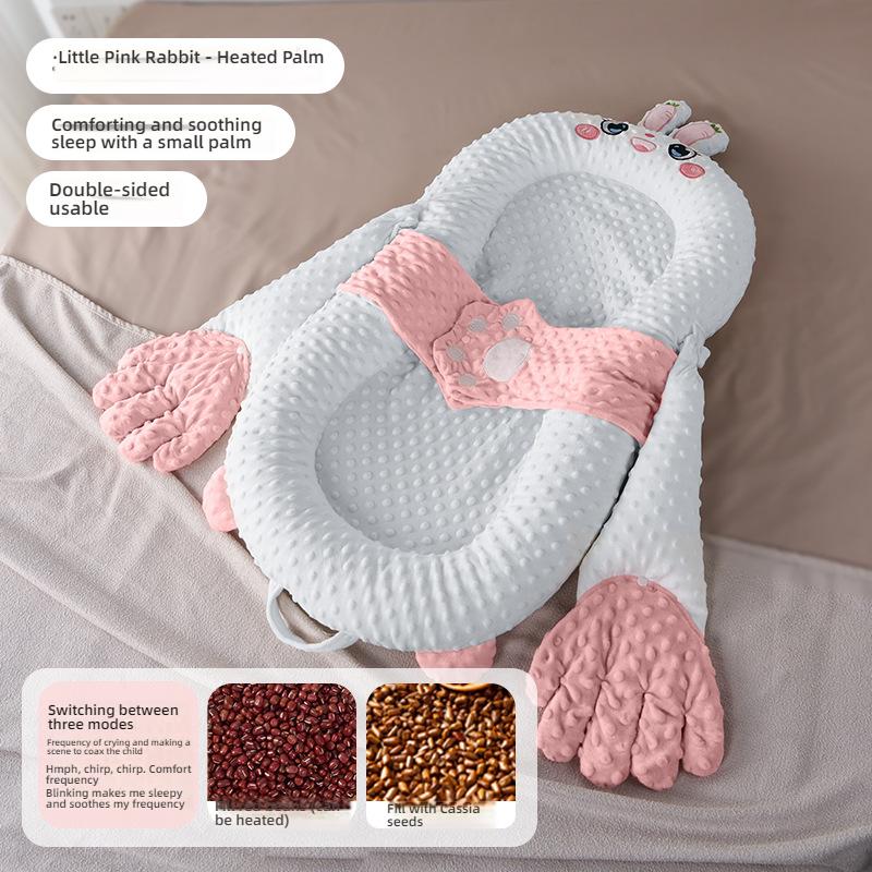 

Успокаивающая кроватка для новорожденных с наклонной подушкой и подставкой для ног и стойкой для игрушек для комфортного гнездышка Little Pink Rabbit Single