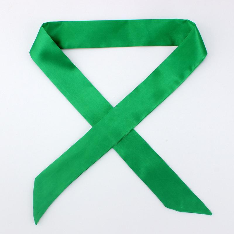 4x100cm Satin Silk Narrow Scarf Neckerchief Solid Neck Scarves Long Silk Thin Scarf Tie Black Bag Ribbon Headbands Choker
