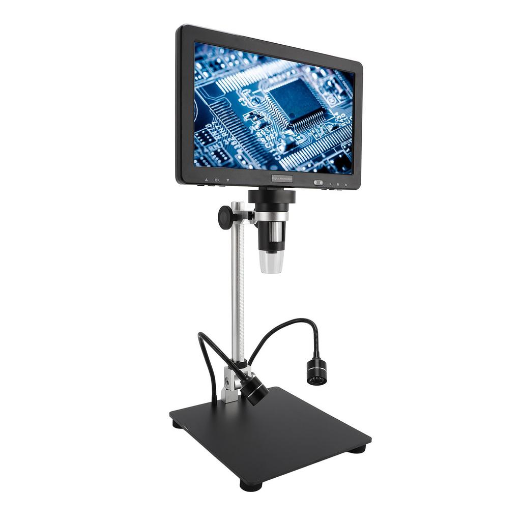 10.1 Inch IPS LCD Digital Microscope 1500X 20MP Coin Microscope Magnifier with 8 Adjustable LED Lights Remote Control