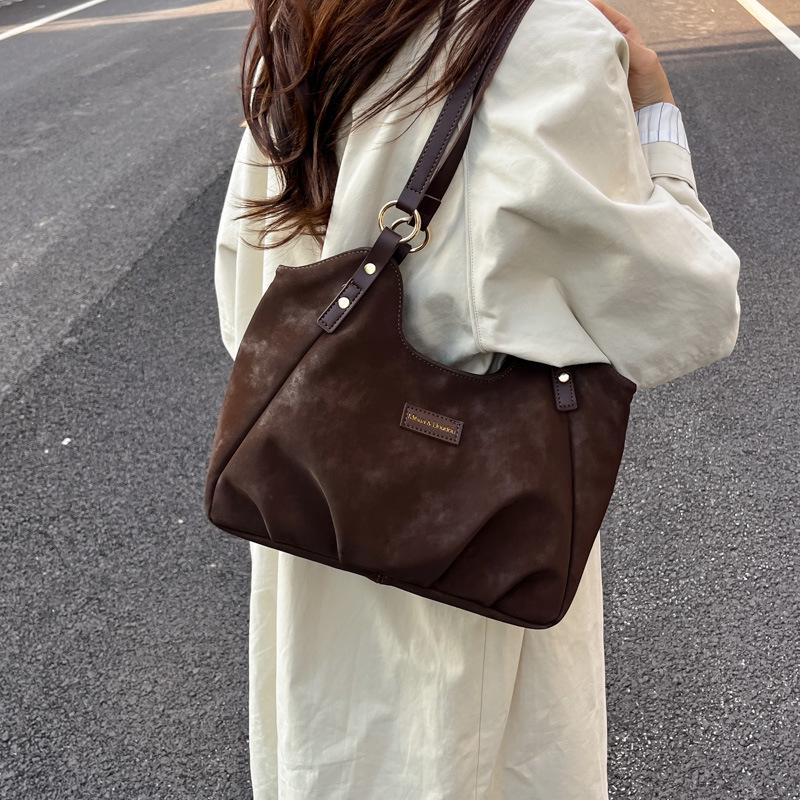 

2025 Ретро Осенняя Замшевая Сумка-Ведро Тоут - Женская Повседневная Сумка на Плечо