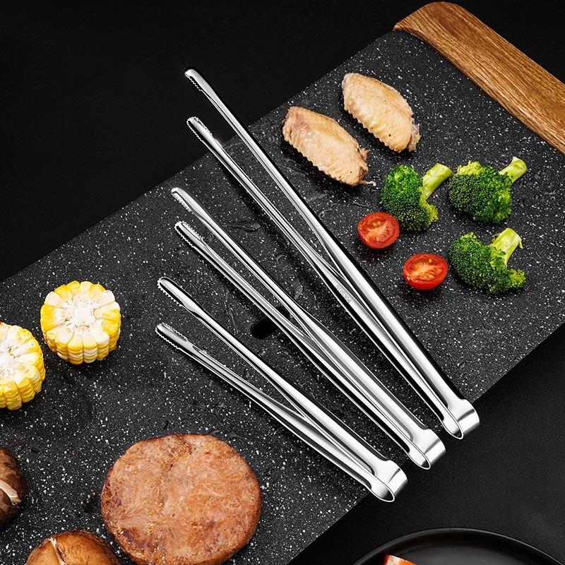 Grill Food Tongue antypoślizgowy klips do gotowania ze stali nierdzewnej przenośna pinceta piknikowa sałatka stek zacisk szczypce do chleba gadżety kuchenne