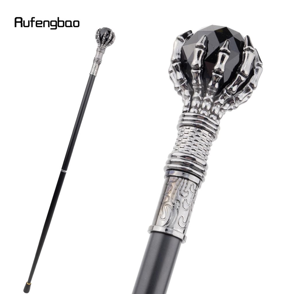 Black Glass Ball Steampunk Cane Fashion Decorative Stick Gentleman Luxury Crosier Knob Walking Stick 93cm