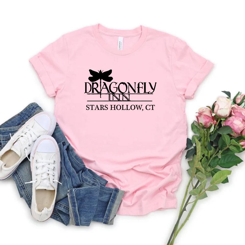 Dragonfly Inn Shirt Gilmore Girls TV Show Inspired T Shirt Stars Hollow Graphic Tee Short Sleeve Tshirt