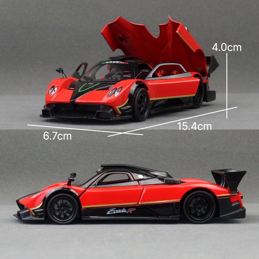 1/32 Pagani Zonda R Spielzeugauto Modell RMZ CiTY Druckguss Metall Miniatur Supersport Sound & Licht Kollektion Pull Back Geschenk Für Jungen