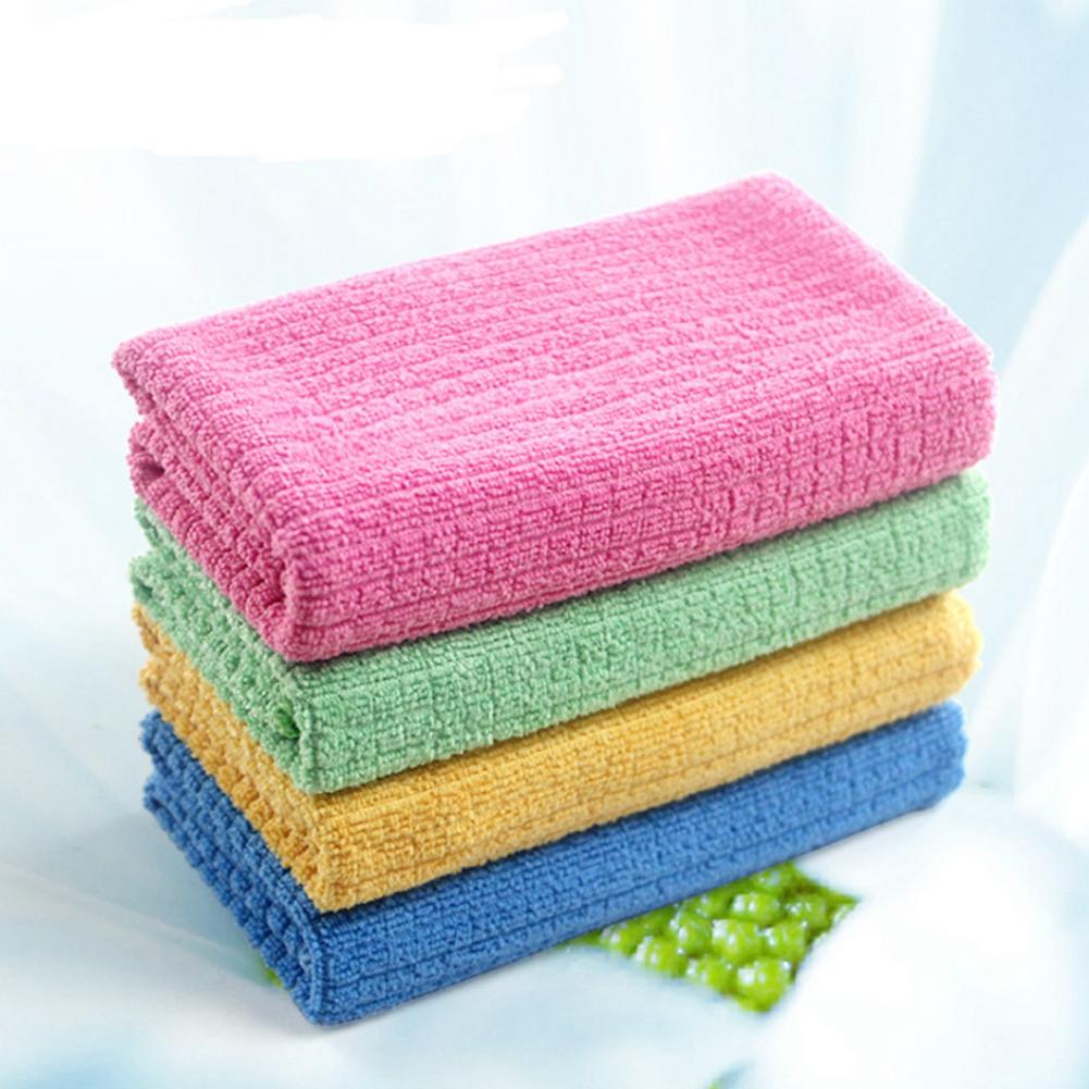 4pcs Microfiber Cleaning Cloth Absorbable Dish Cleaning Towel Kitchen Clean Tool