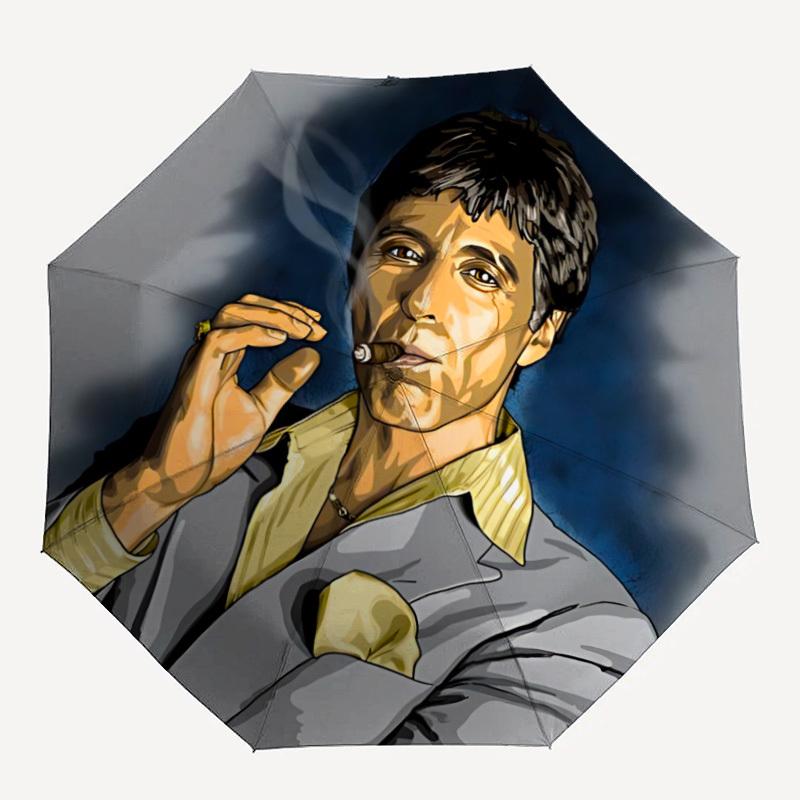 

1pc Scarface Automatic Open/close, Portable Folding Umbrella for Women & Men,Compact Parasol, Outdoor Accessory,, Durable Frame yy250809169
